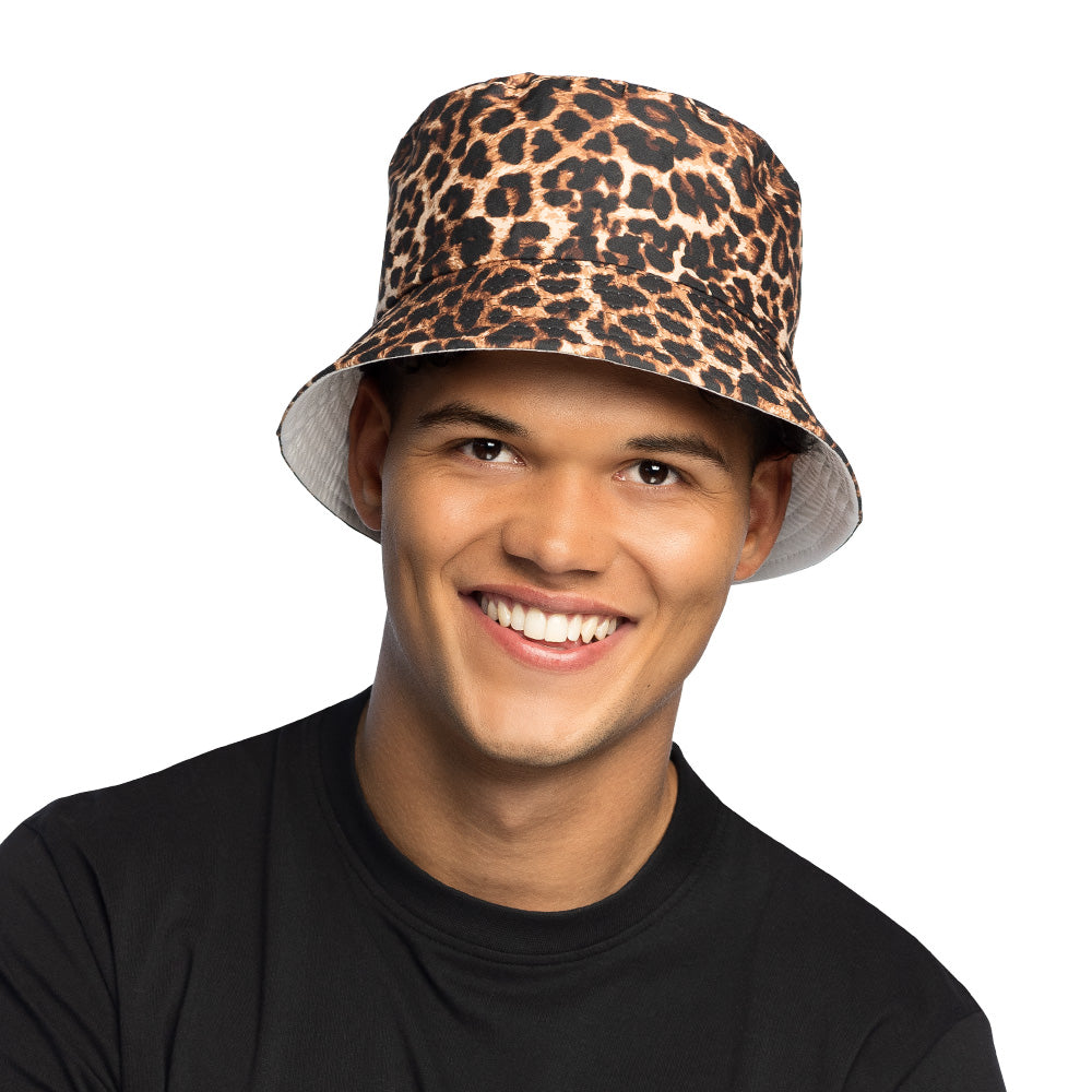 Chapeau Léopard Bucket Hat - Accessoire Retro Disco Party