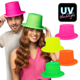 Chapeaux de Fête Fluo UV Blacklight - Rose, Vert, Jaune, Orange