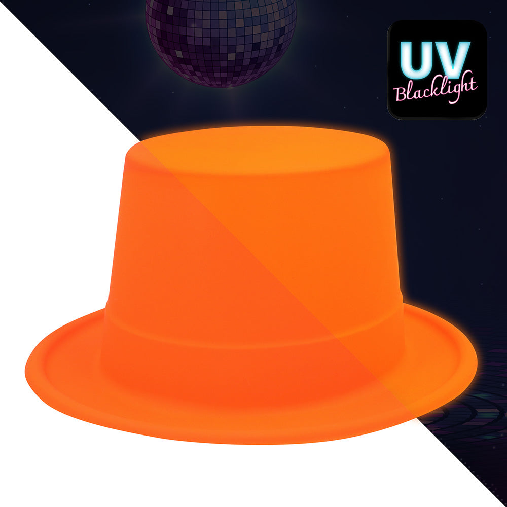 Chapeaux de Fête Fluo UV Blacklight - Rose, Vert, Jaune, Orange