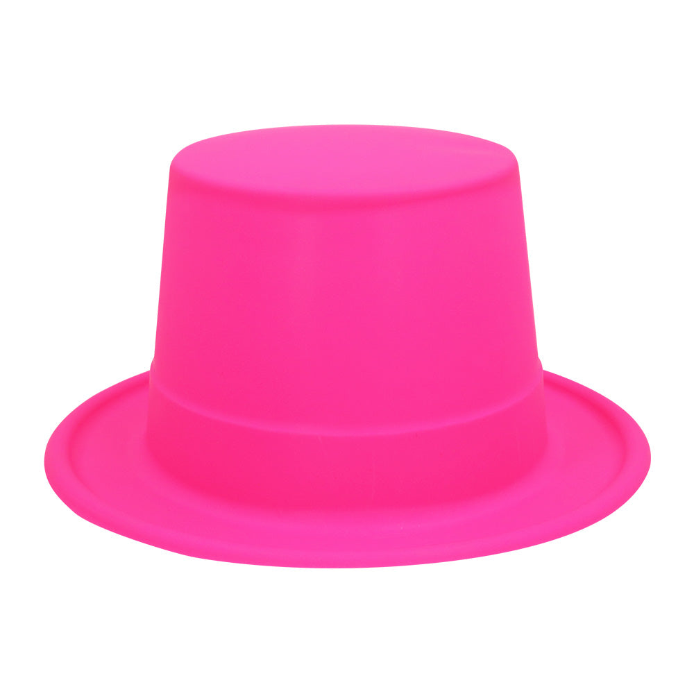 Haut de forme rose fluo UV - Déguisement fluorescent