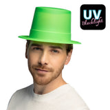 Chapeau Haut de Forme Vert Fluo UV Blacklight