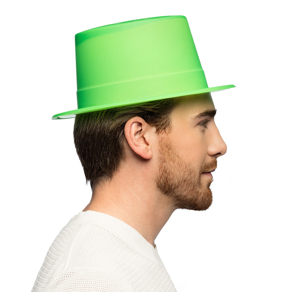 Chapeau Haut de Forme Vert Fluo UV Blacklight