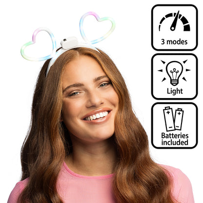 Serre-tête Cœur Lumineux LED - 3 Modes de Couleurs