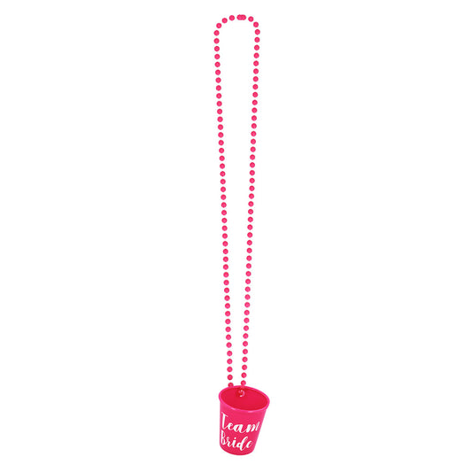 Collier Team Bride Rose Fluo - Accessoire Enterrement Vie Jeune Fille