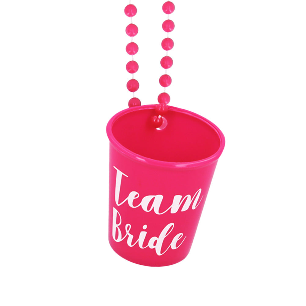 Collier Team Bride Rose Fluo - Accessoire Enterrement Vie Jeune Fille