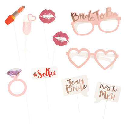 Set 10 pièces accessoires photobooth EVJF Bride To Be