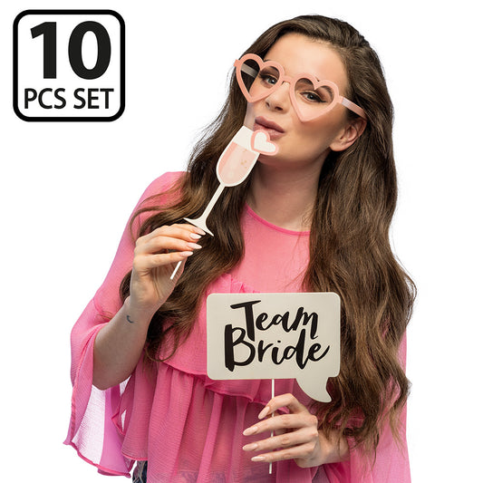 Set 10 pièces accessoires photobooth EVJF Bride To Be