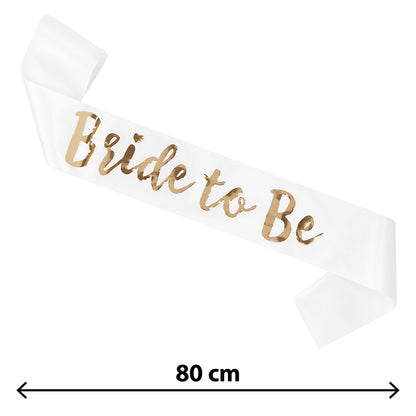 Écharpe Bride To Be - Accessoire EVJF Blanc et Or 80cm