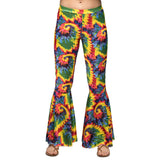 Pantalon Tie-Dye Flare Multicolore Années 70 Hippie Adulte
