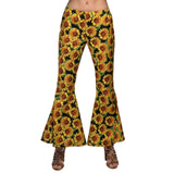 Pantalon Évasé Tournesols Années 70 - Déguisement Hippie