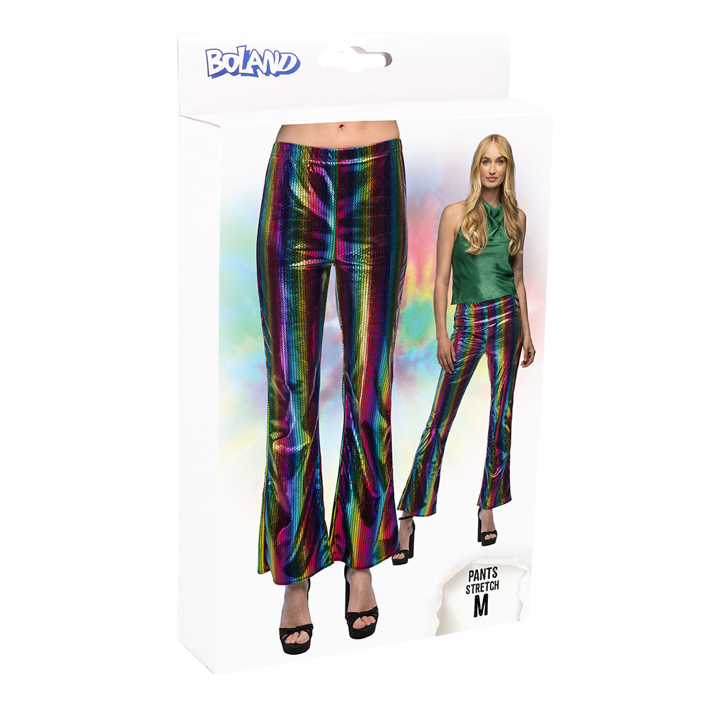 Pantalon Paillettes Rainbow Stretch - Déguisement Disco Années 70