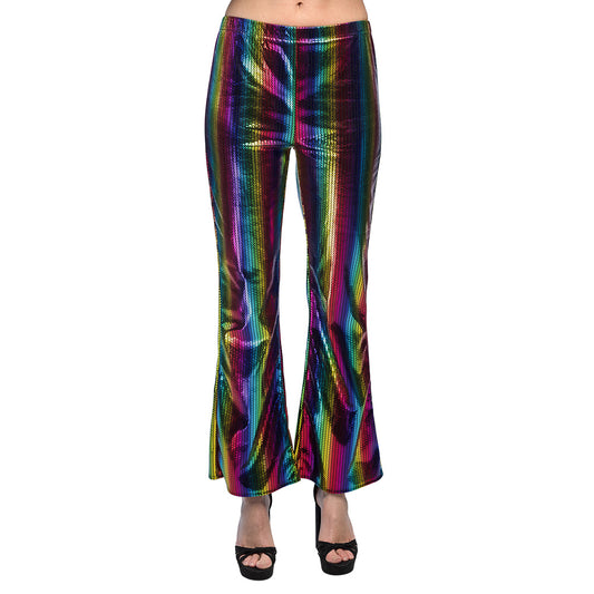 Pantalon Paillettes Arc-en-Ciel Holographique - Déguisement Disco