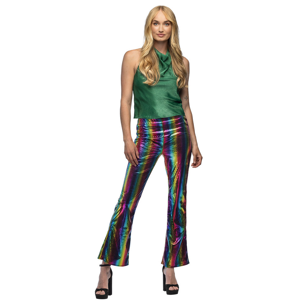 Pantalon Paillettes Arc-en-Ciel Holographique - Déguisement Disco