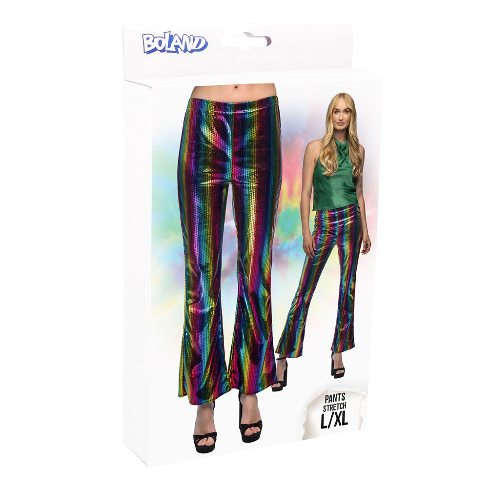 Pantalon Paillettes Arc-en-Ciel Holographique - Déguisement Disco