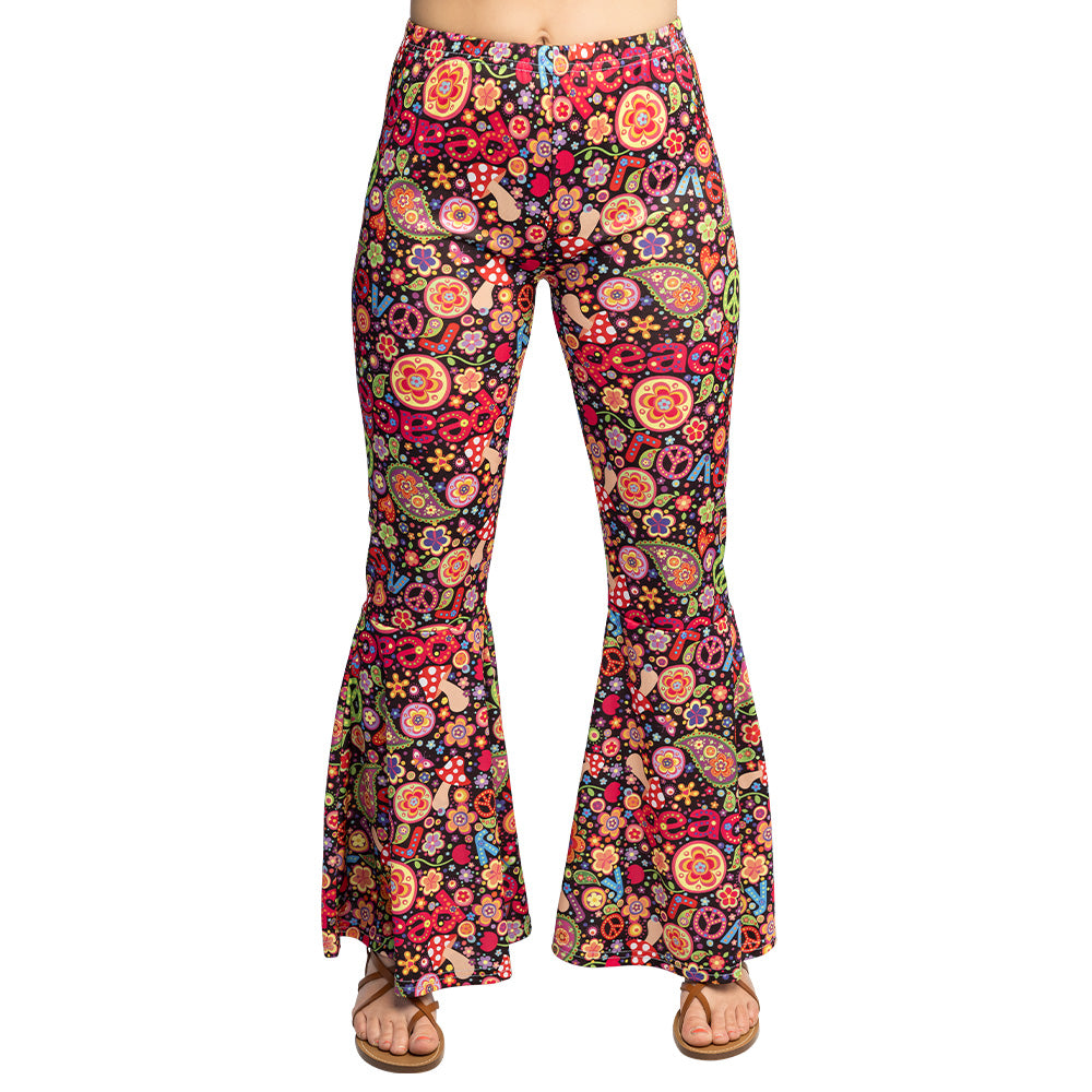 Pantalon Flare Fleurs Années 70 - Taille L/XL Stretch