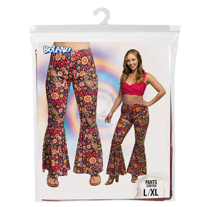 Pantalon Flare Fleurs Années 70 - Taille L/XL Stretch