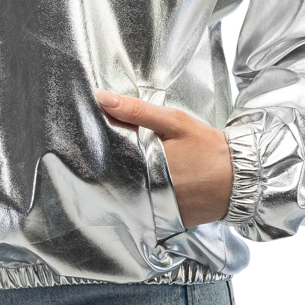Veste Bride argentée métallisée pour EVJF - Costume enterrement vie