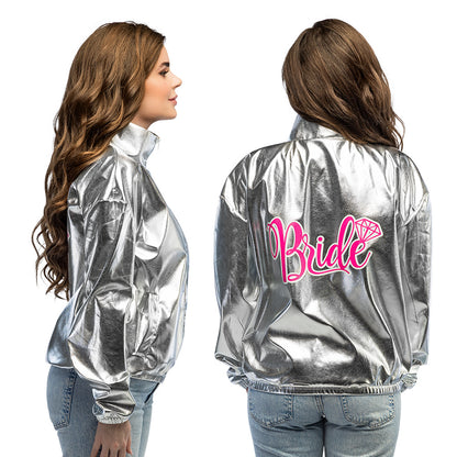 Veste Bride argentée métallisée pour EVJF - Costume enterrement vie