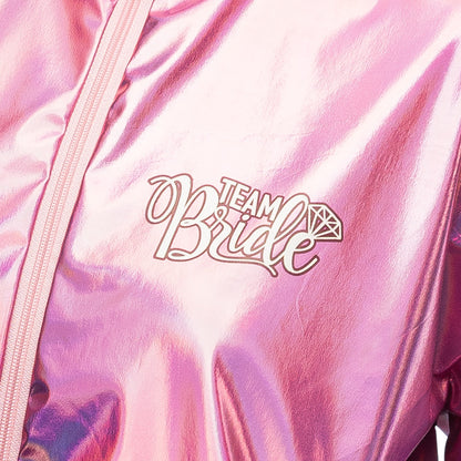 Blouson Team Bride Irisé - Veste de Mariée Holographique Rose