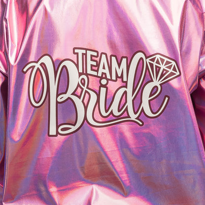 Blouson Team Bride Irisé - Veste de Mariée Holographique Rose