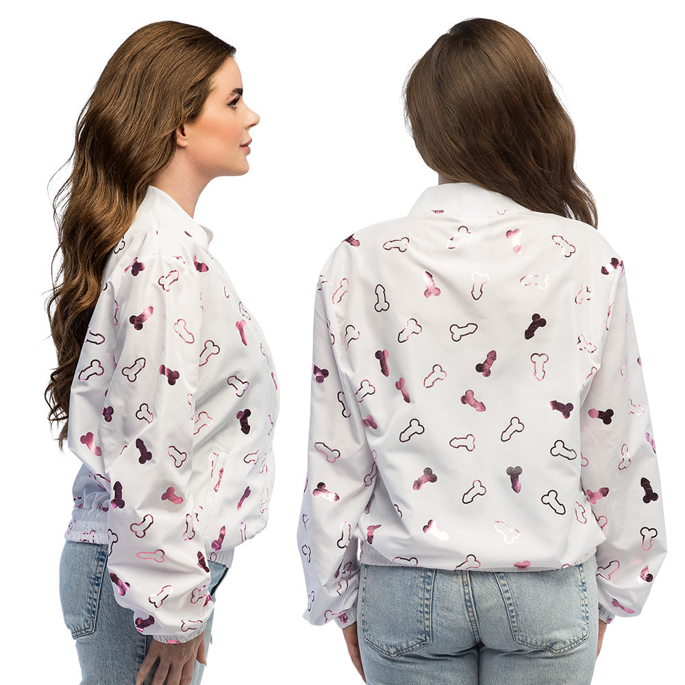 Veste Bomber Motif Mickey Rose et Blanc - Déguisement Adulte