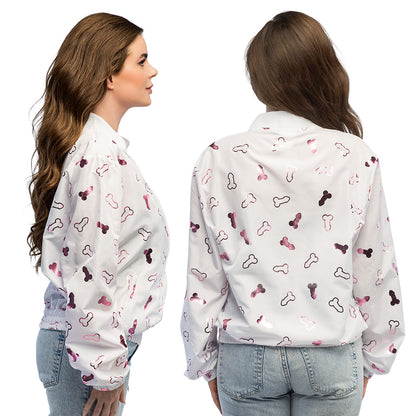Veste Bomber Motif Mickey Rose et Blanc - Déguisement Adulte