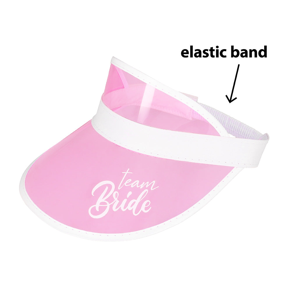 Visière Team Bride Rose et Blanc - Accessoire EVJF Festivités