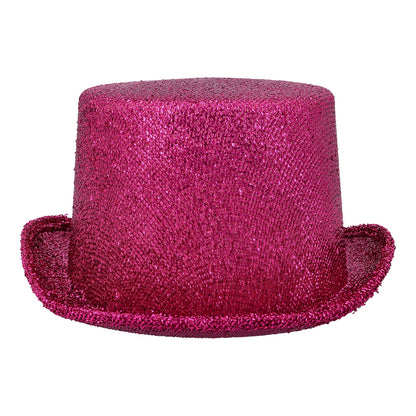 Haut de forme paillettes rose fuchsia - Accessoire de fête brillant