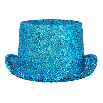Haut de forme paillettes bleu turquoise 59 cm