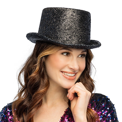 Chapeau haut de forme paillettes - 12 couleurs à brillance scintillante