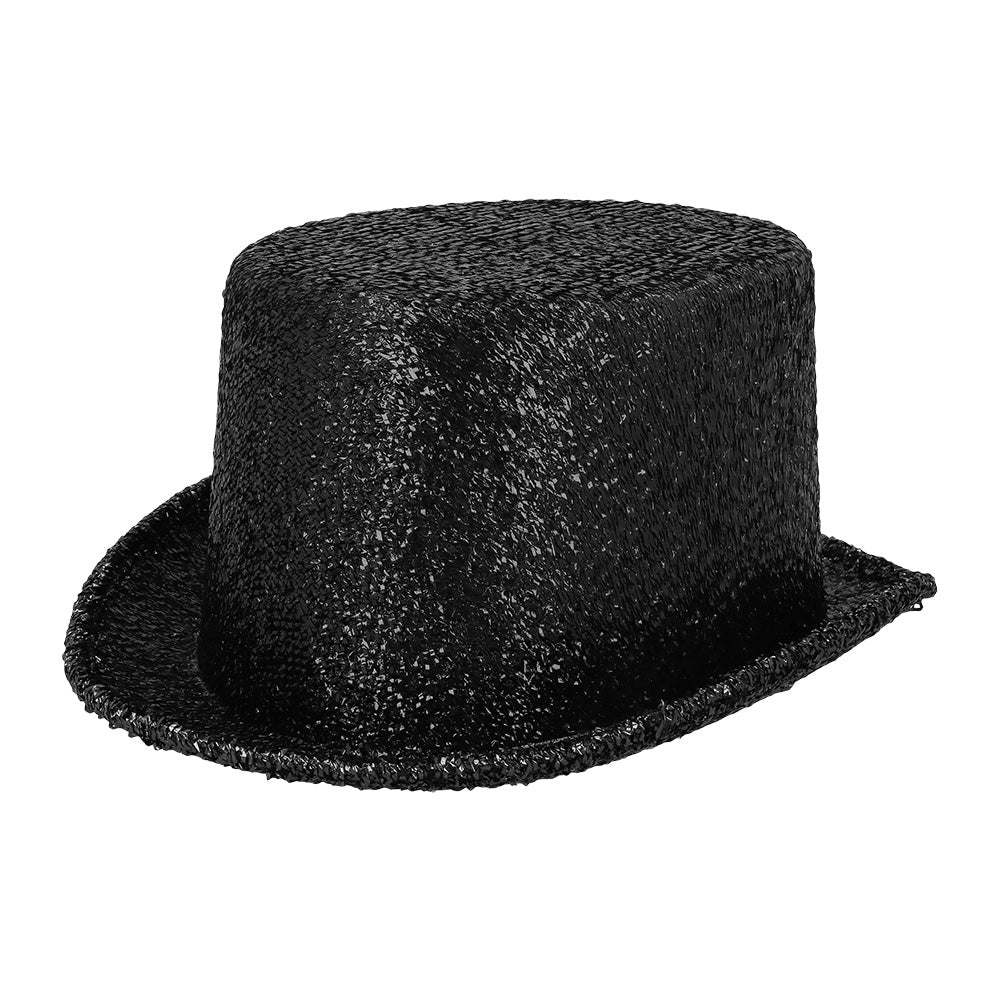 Chapeau haut de forme paillettes - 12 couleurs à brillance scintillante