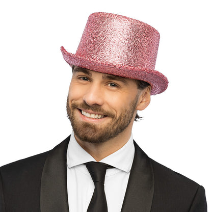 Chapeau haut de forme paillettes - 12 couleurs à brillance scintillante