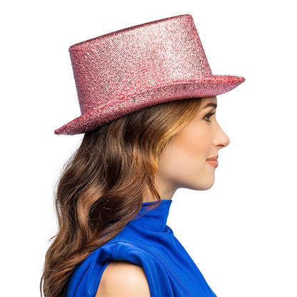 Chapeau haut de forme paillettes - 12 couleurs à brillance scintillante