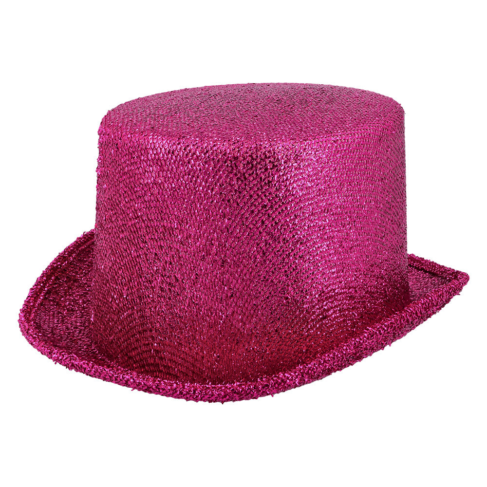 Chapeau haut de forme paillettes - 12 couleurs à brillance scintillante
