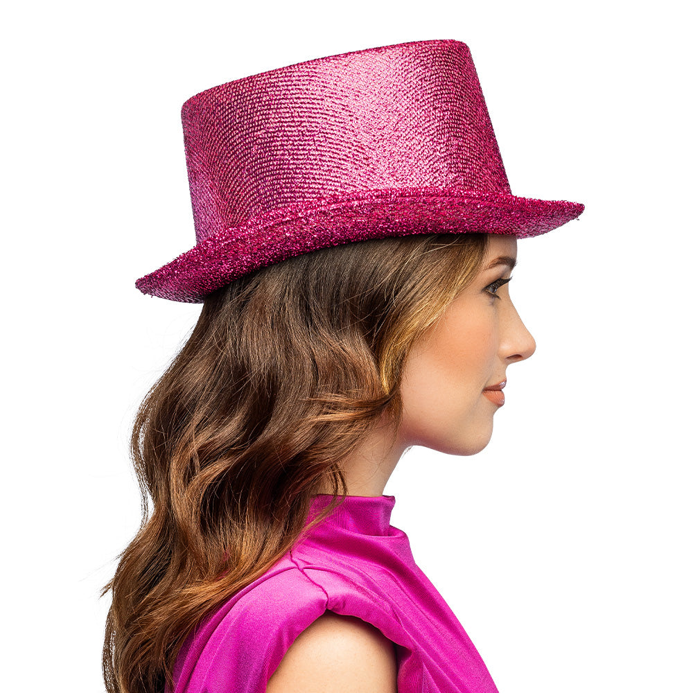 Chapeau haut de forme paillettes - 12 couleurs à brillance scintillante
