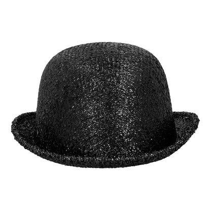 Chapeau Melon Paillettes Noir 58cm - Accessoire Soirée