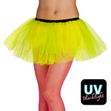 Tutu Fluffy Jaune Fluo UV Blacklight - Jupon Années 80