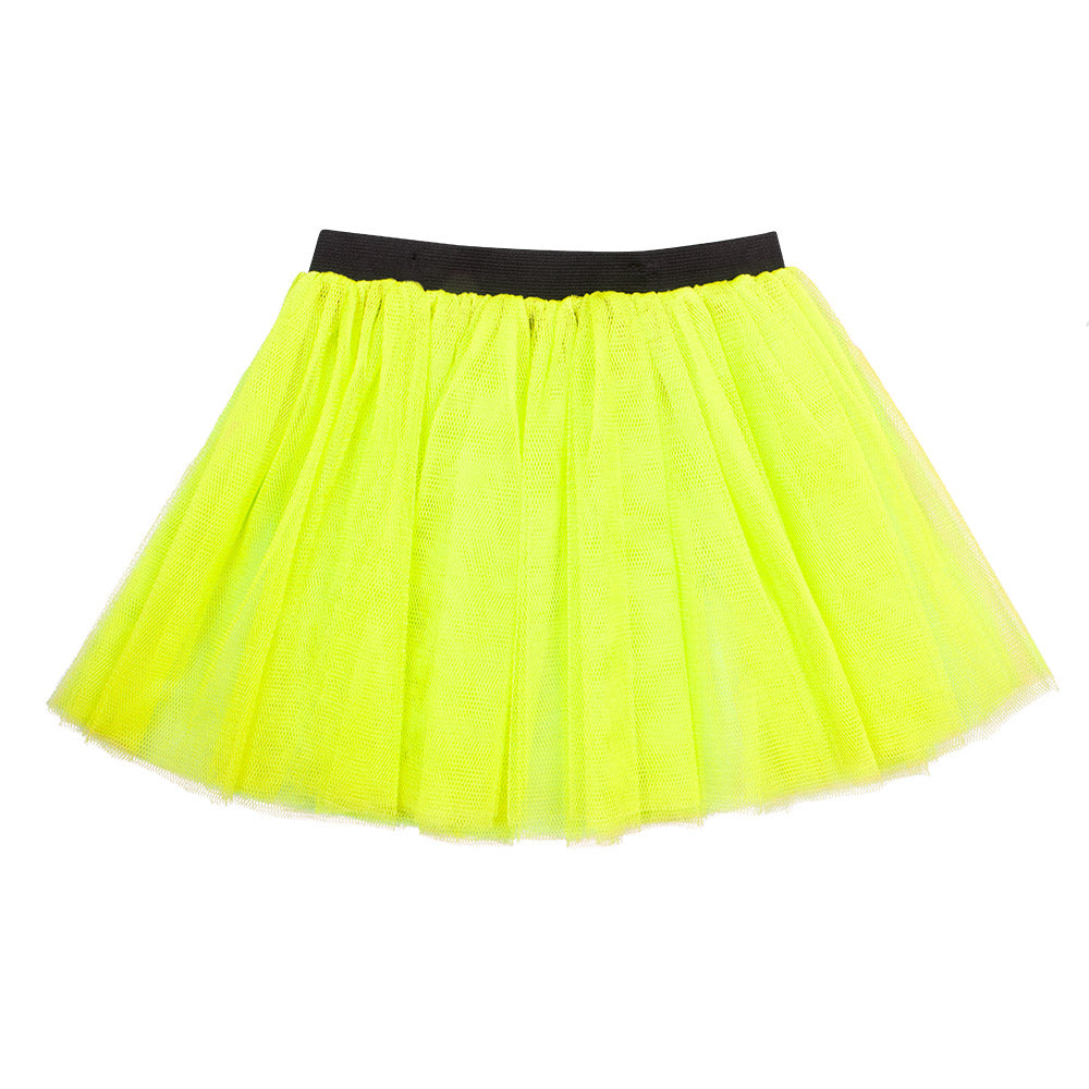 Tutu Fluffy Jaune Fluo UV Blacklight - Jupon Années 80