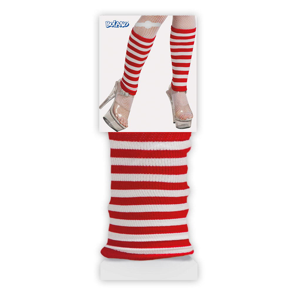 Jambières Rayées Rouge et Blanc - Accessoire Déguisement Années 80