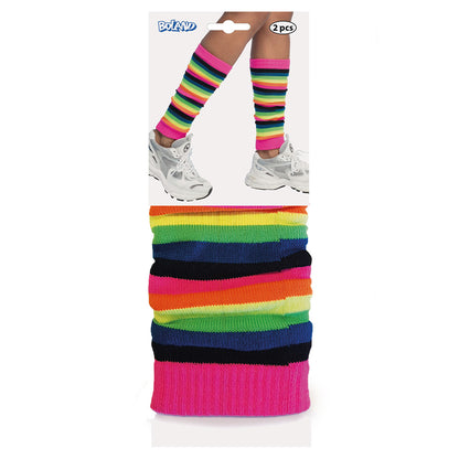 Jambières Leg Warmer Années 80 Arc-en-ciel Fluo UV