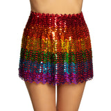 Jupe Sequins Arc-en-Ciel Dégradé - Paillettes Multicolores