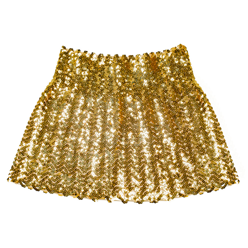 Jupe Paillettes Dorée Femme - Sequins Disco Party