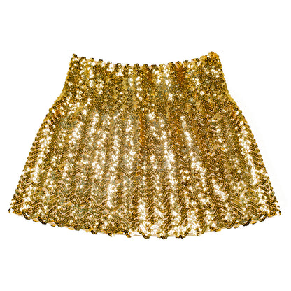 Jupe Paillettes Dorée Femme - Sequins Disco Party
