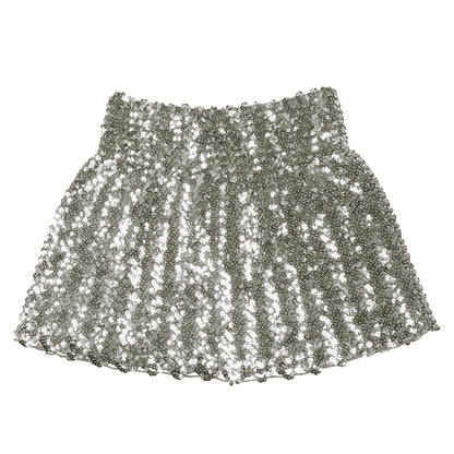Jupe Sequins Argent Femme - Paillettes Courte Disco