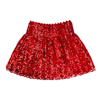Jupe Paillettes Rouge Paillettée Déguisement Adulte