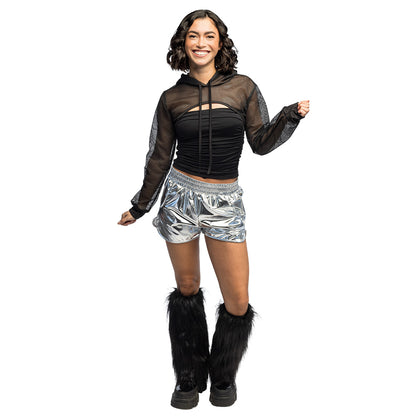 Jambières Fourrure Noire - Set de 2 | Accessoire Fête