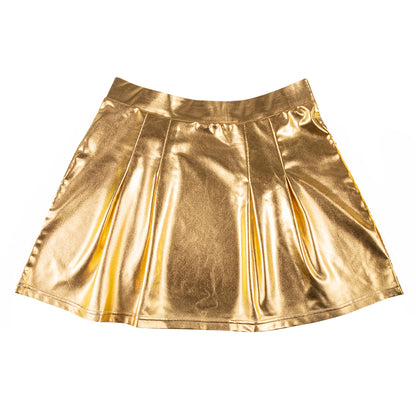 Jupe Métallisée Dorée Adulte - Costume Disco VIP
