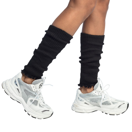 Jambières Leg Warmers Noires Côtelées - Accessoire Années 80