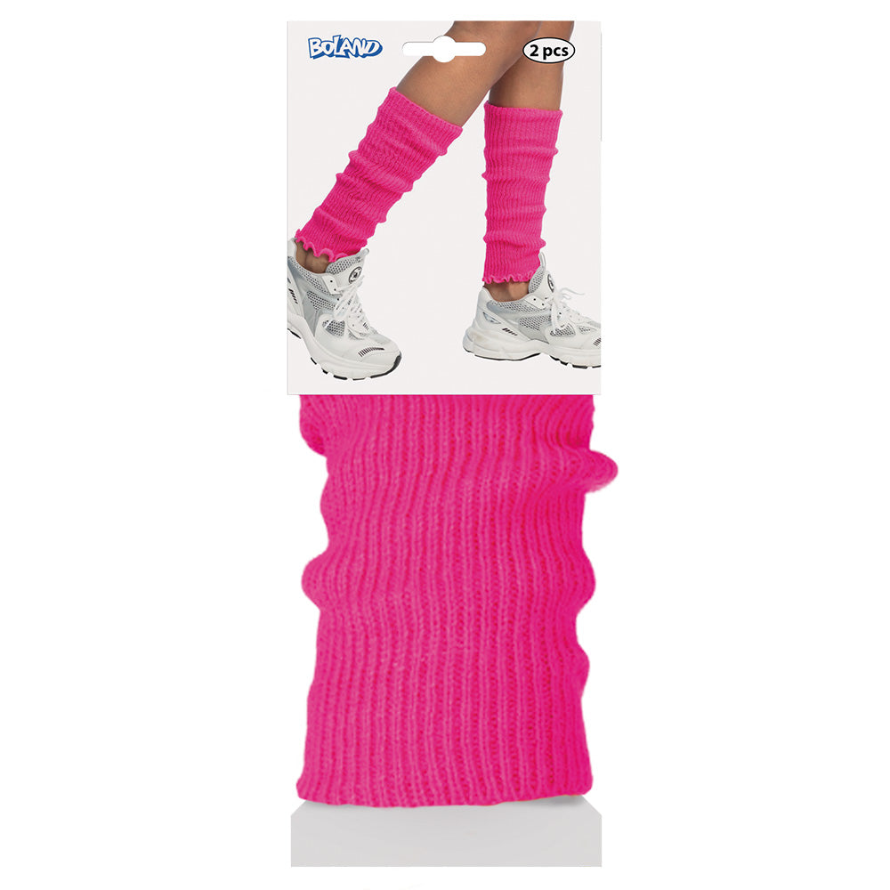 Jambières Rose Fluo Années 80 - Accessoire Disco UV Blacklight
