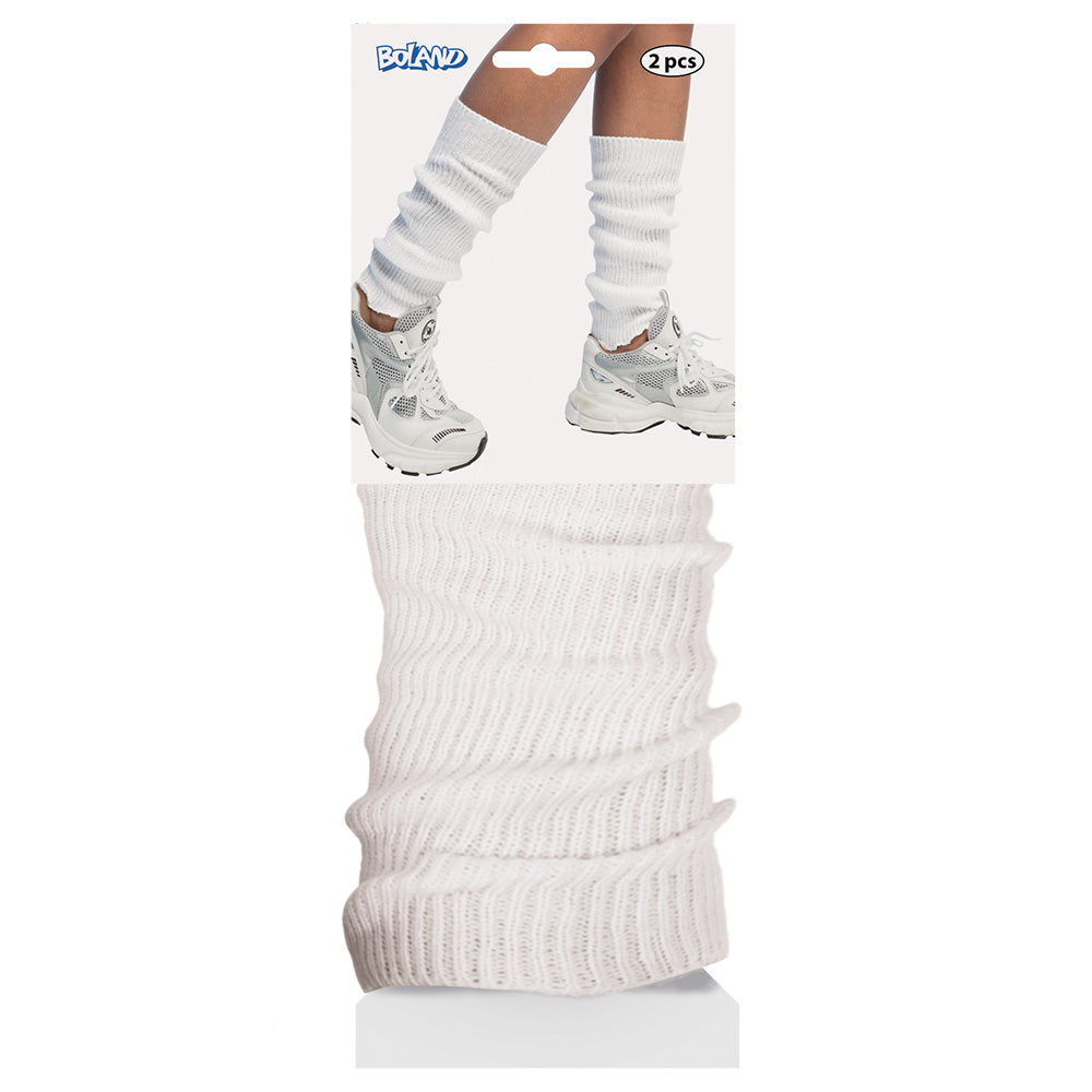 Chaussettes Montantes Blanches Plissées - Accessoire Années 80